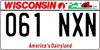 WI license plate 061NXN