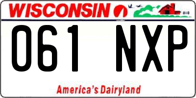 WI license plate 061NXP