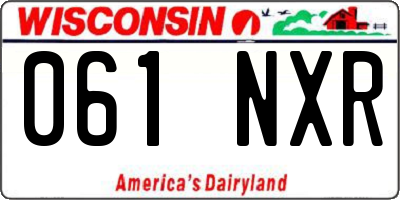WI license plate 061NXR