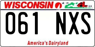WI license plate 061NXS