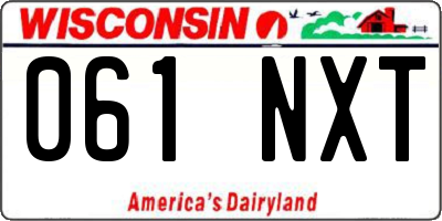 WI license plate 061NXT