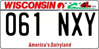 WI license plate 061NXY