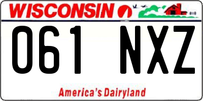 WI license plate 061NXZ