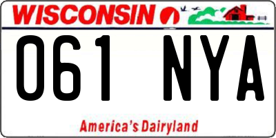 WI license plate 061NYA