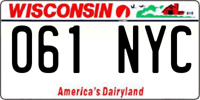 WI license plate 061NYC