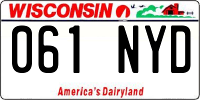 WI license plate 061NYD