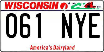 WI license plate 061NYE
