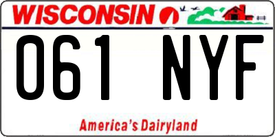 WI license plate 061NYF