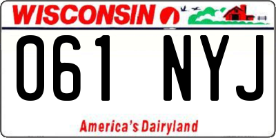 WI license plate 061NYJ