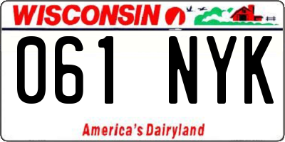 WI license plate 061NYK