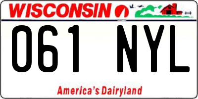 WI license plate 061NYL