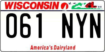 WI license plate 061NYN