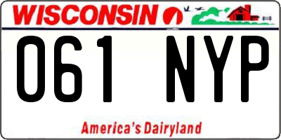 WI license plate 061NYP