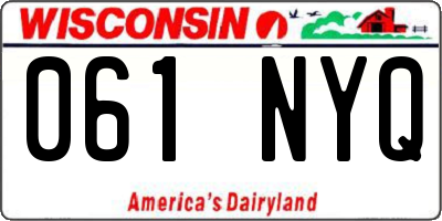 WI license plate 061NYQ