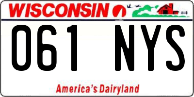 WI license plate 061NYS