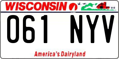 WI license plate 061NYV