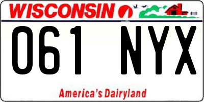 WI license plate 061NYX
