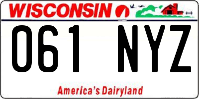 WI license plate 061NYZ