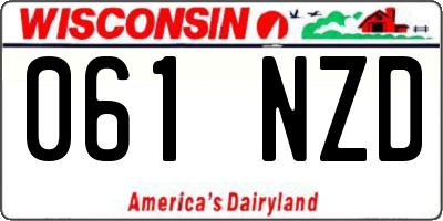 WI license plate 061NZD