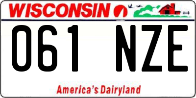 WI license plate 061NZE