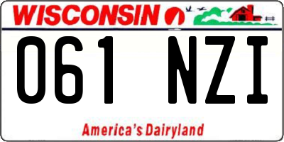 WI license plate 061NZI