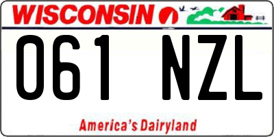 WI license plate 061NZL