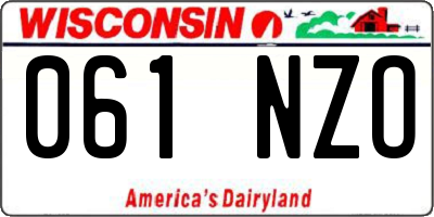 WI license plate 061NZO