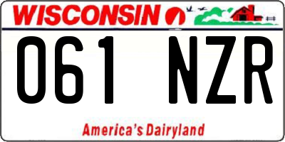 WI license plate 061NZR