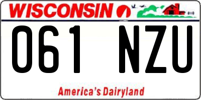WI license plate 061NZU