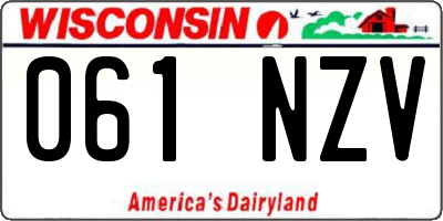 WI license plate 061NZV