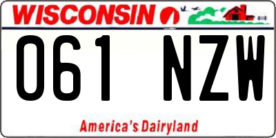 WI license plate 061NZW