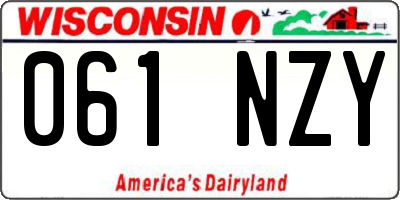 WI license plate 061NZY