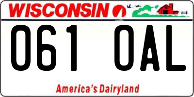 WI license plate 061OAL