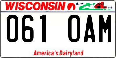WI license plate 061OAM