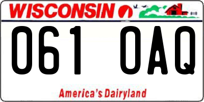 WI license plate 061OAQ