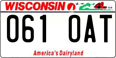 WI license plate 061OAT