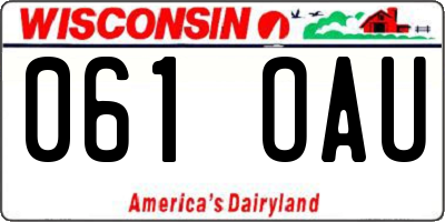 WI license plate 061OAU