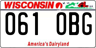 WI license plate 061OBG