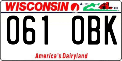 WI license plate 061OBK