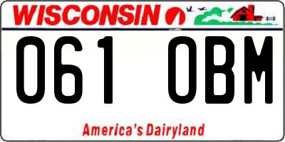 WI license plate 061OBM