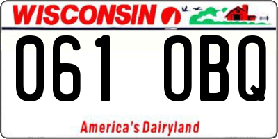 WI license plate 061OBQ