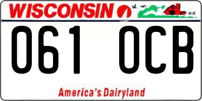 WI license plate 061OCB