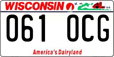 WI license plate 061OCG