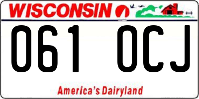 WI license plate 061OCJ