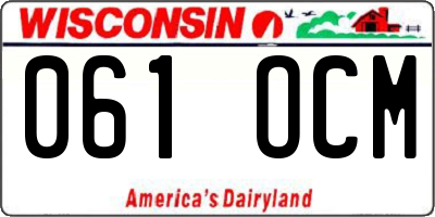 WI license plate 061OCM