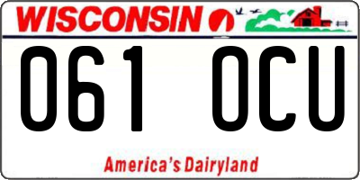 WI license plate 061OCU