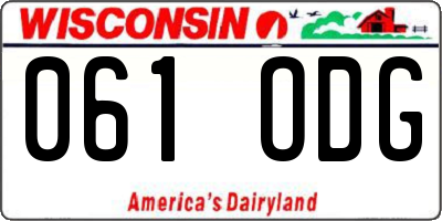 WI license plate 061ODG