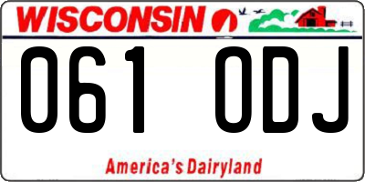 WI license plate 061ODJ