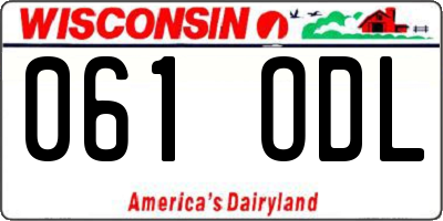 WI license plate 061ODL