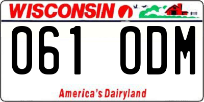 WI license plate 061ODM